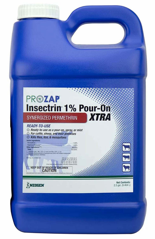 Prozap Insectrin 1% Pour-On Xtra 2.5gal -   