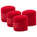 Jefers Horse Fleece Polo Wraps - Reusable Set of 4 and 1 Pack of Equine Health Record Color Red