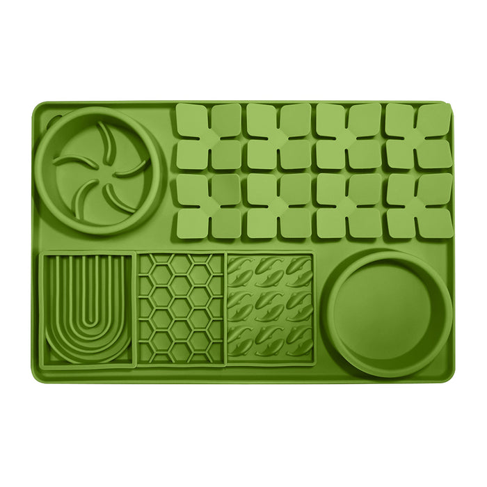 Paw Puzzle Silicone Slow Feeding Mat Color Green