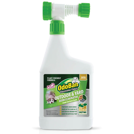 OdoBan Outdoor & Yard Odor Eliminator Super Concentrate with Hose End Sprayer, 32 oz - 32oz Fresh-Cut Grass 32oz