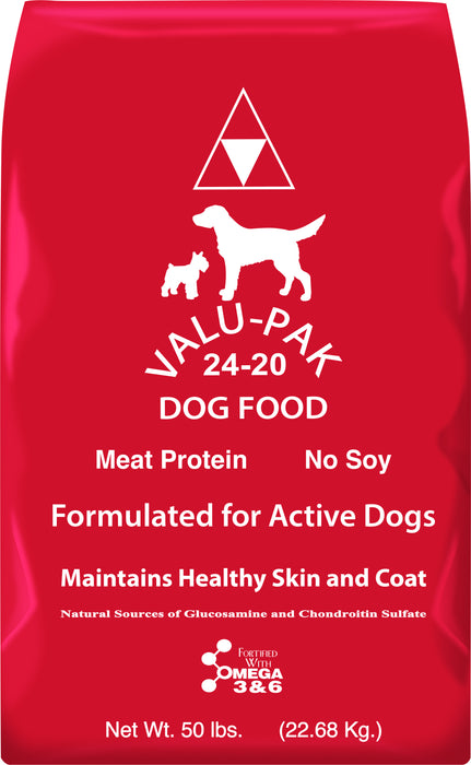 Valu-Pak 24-20 Dog Food (Red Bag), 50 lb -   