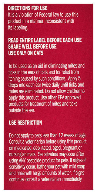 Sentry Earmite Free Ear Miticide for Cats -   