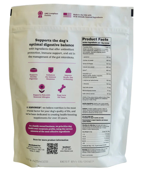 Fórmula digestiva e inmunitaria K9 Power Digest Forte para perros