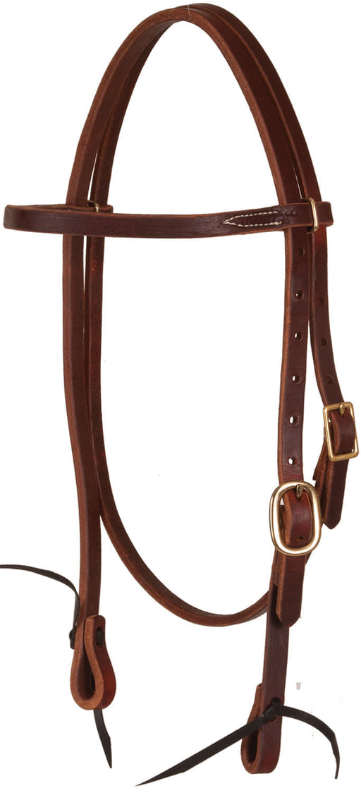 Premium Harness Leather Pre-Oiled Browband Headstall -   