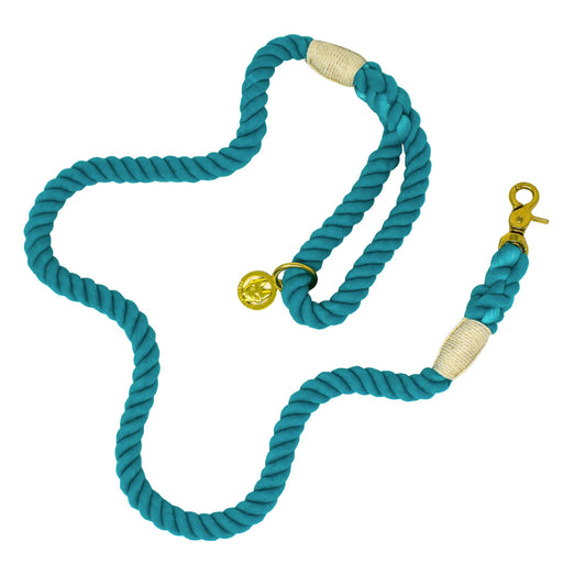 Pink Papyrus Rope Leash, 6ft - Teal  