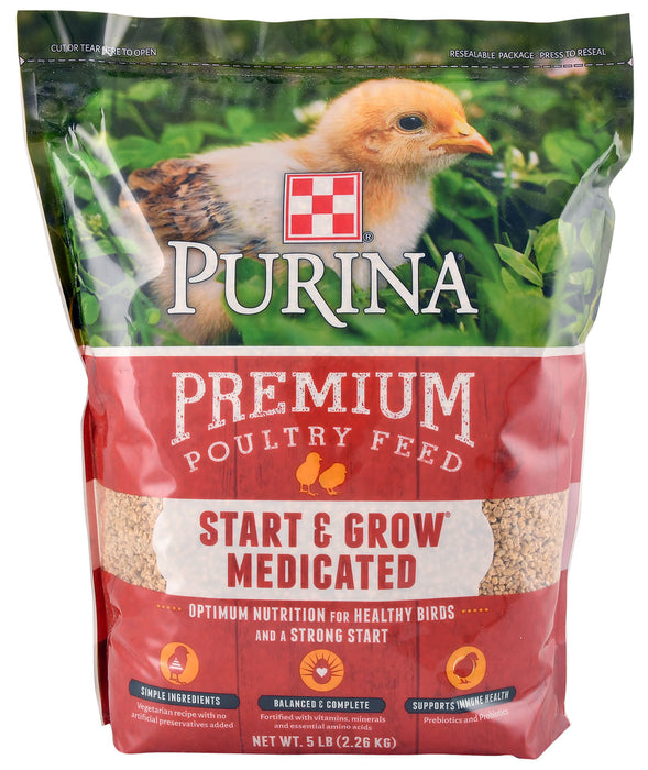 Purina Start & Grow AMP Medicated Feed Crumbles -   