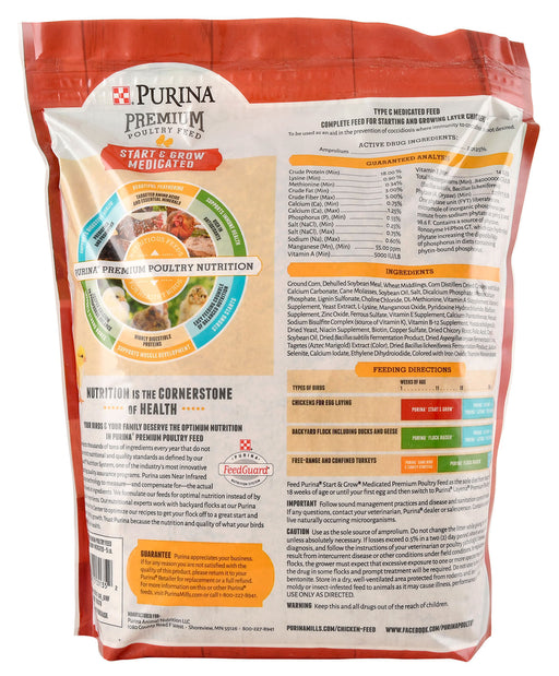 Purina Start & Grow AMP Medicated Feed Crumbles -   