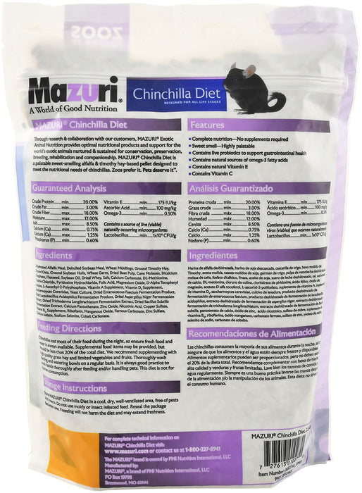 Mazuri Chinchilla Diet - 2.5 lb Mazuri Chinchilla Diet  