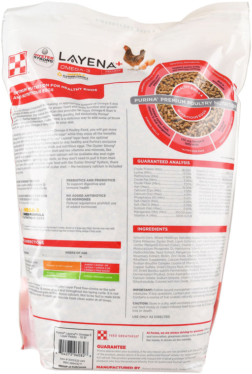 Purina Layena Plus Omega-3 Feed Pellet -   