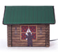 Outdoor Heated Kitty House - Brown Log Cabin  