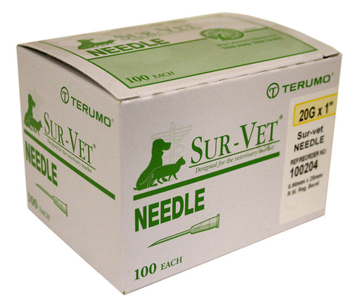 Rx Terumo SUR-VET Needle 100 Count - 20G x 1"  