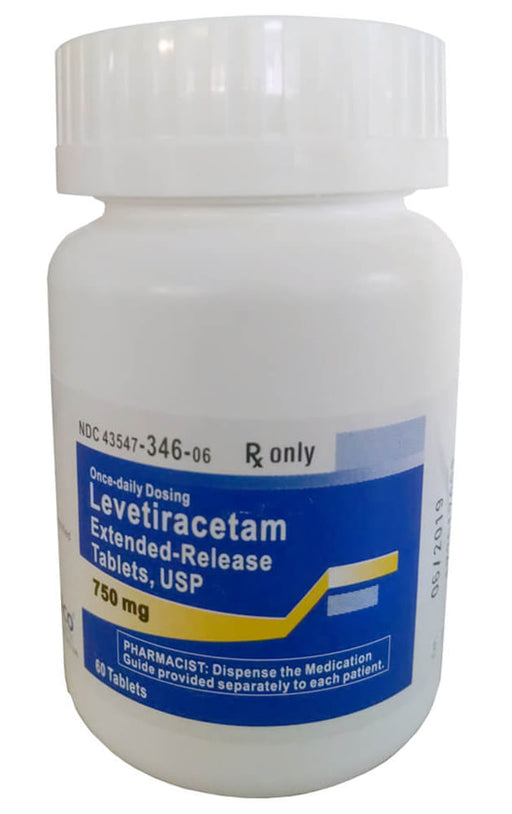 Rx Levetiracetam ER Tablets - Rx Levetiracetam ER 750mg x 60 Tablets (Keppra)  