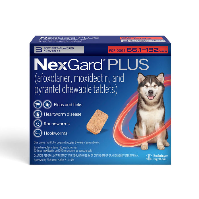 Rx NexGard Plus - 3ct 66.1-132lbs 