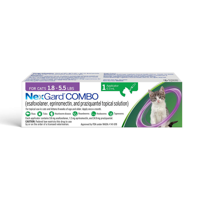 Nexgard Combo Topical for Cats - Single 1.8-5.5lbs 