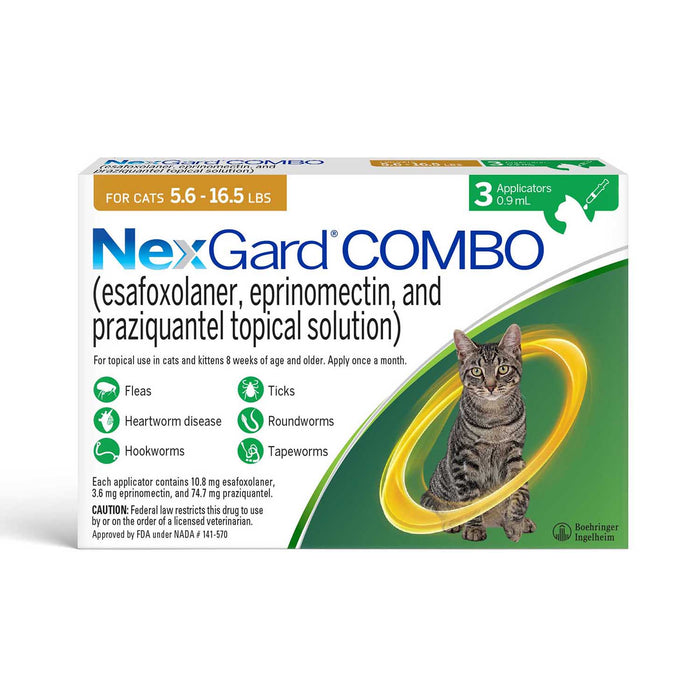 Nexgard Combo Topical for Cats - 3pk 5.6-16.5lbs 