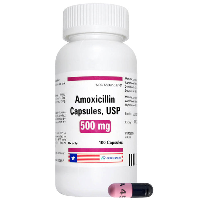 Rx Amoxicillin Capsules - Rx Amoxicillin, Capsules, 500 mg x 100 ct  