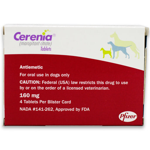 Cerenia (Maropitant Citrate) Tablets for Dogs - Rx Cerenia, 160 mg x 4 Tablets  