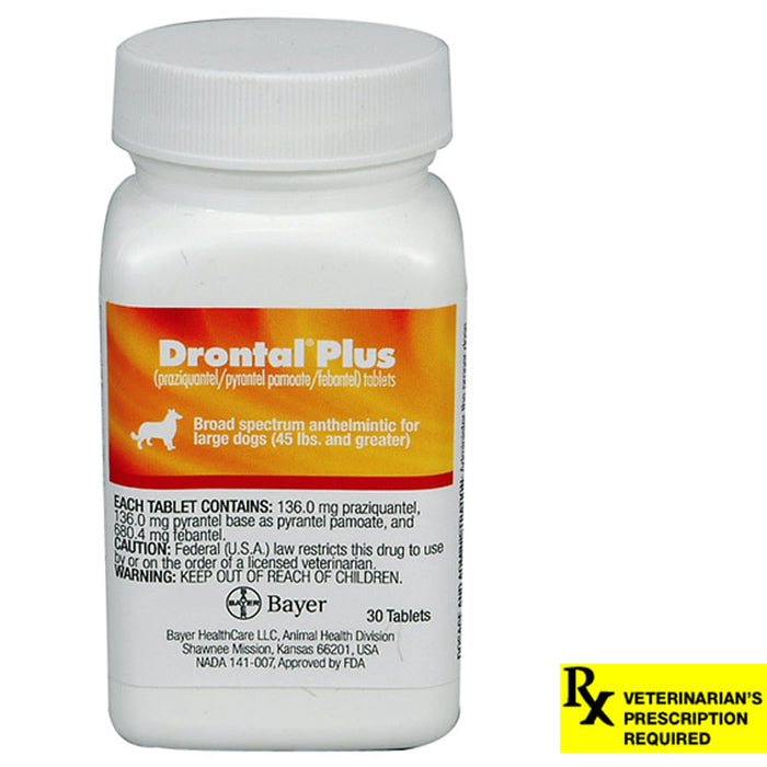 Drontal Plus for Dogs - Rx Drontal Plus for Dogs, 136 mg x 30 Tablet  