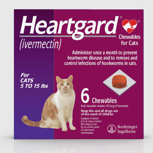 Rx Heartgard for Cats 5-15 lb - Rx Heartgard for Cats, 5-15 lbs, 6 Month (Purple)  