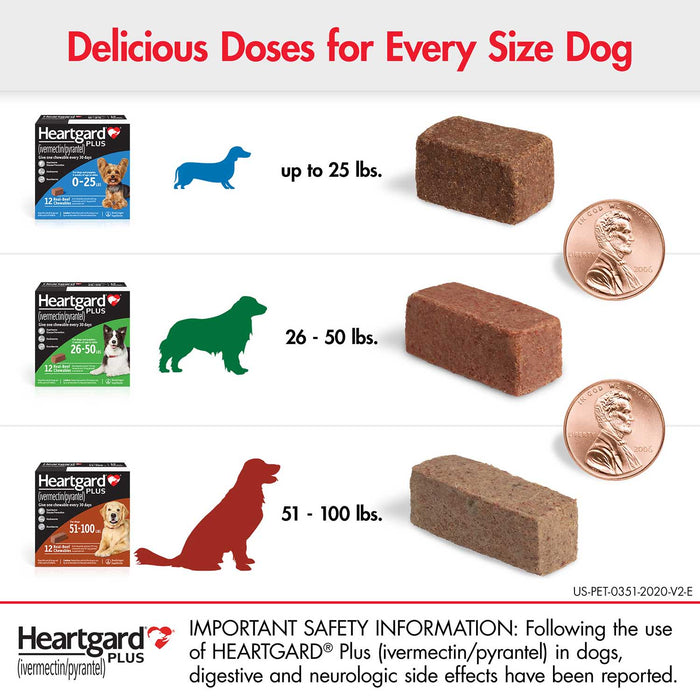 Rx Heartgard Plus for Dogs, 6 Chews - Heartgard Plus for 0-25 lb Dogs  