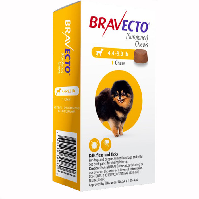 Bravecto Chews for Dogs, 1 Chew - 4.4-9.9 lb Dogs, 1 Chew  