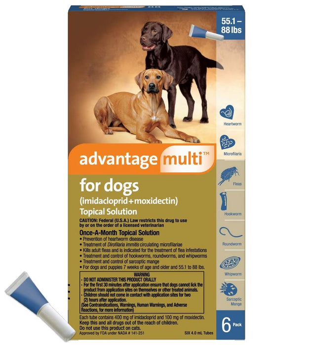 Rx Advantage Multi for Dogs - Rx Advantage Multi for Dogs, 55.1-88 lbs (Blue) x 6 month  