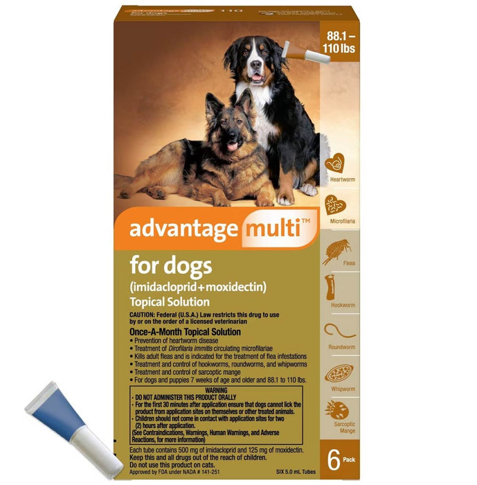 Rx Advantage Multi for Dogs - Rx Advantage Multi for Dogs, 88.1-110 lbs (Brown) x 6 month  