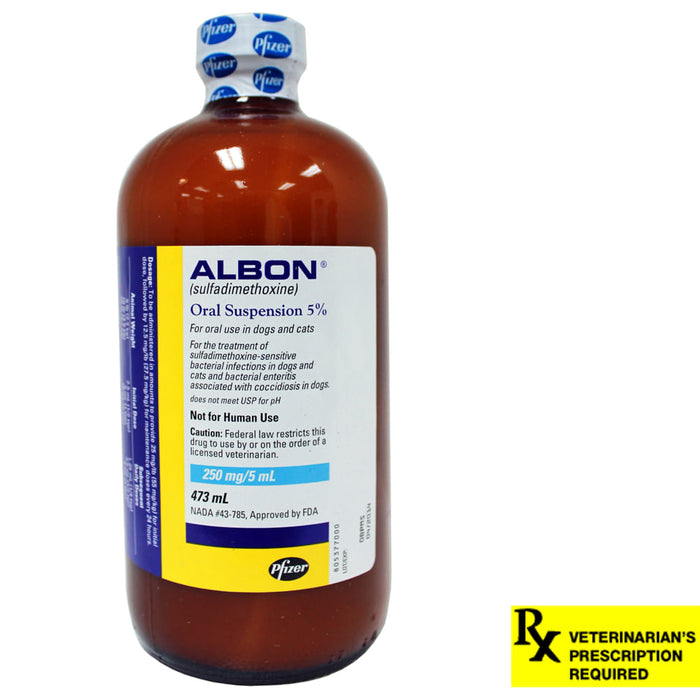 Rx Albon 5% Oral Suspension - Rx Albon 5% Oral Suspension x 473ml Bottle  