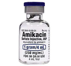 Rx Amikacin 1gm/4ml injection, 10 x 4ml vials -   