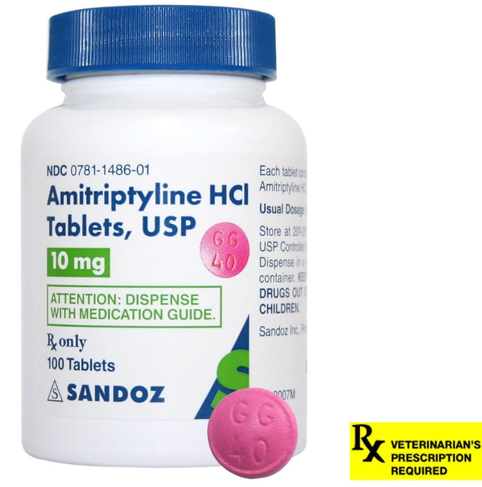 Rx Amitriptyline HCl Tablets - Rx Amitriptyline HCl, 10 mg x 100 tablets  