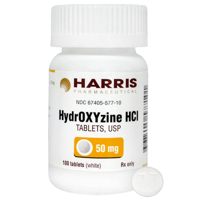 Rx Hydroxyzine HCl Tablets - Rx Hydroxyzine 50mg x 100 tablets  