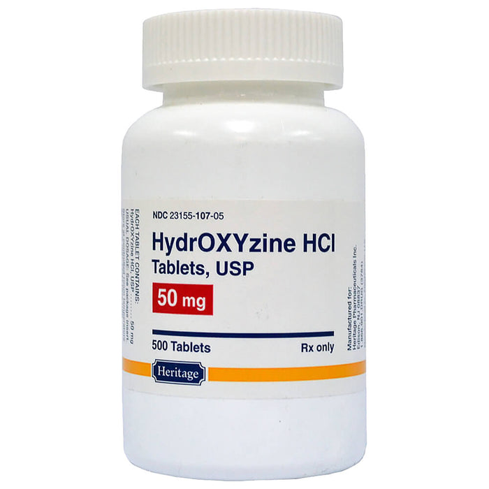 Rx Hydroxyzine HCl Tablets - Rx Hydroxyzine 50mg x 500 tablets  