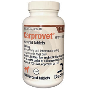 Rx Carprovet (Carprofen) Pain Relief for Dogs - Rx Carprovet (Carprofen), 100mg x 180 chewable tablets  