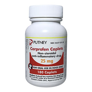 Carprovet Caplets for Dogs - Rx Carprovet (Carprofen), 25mg x 180 Caplets  