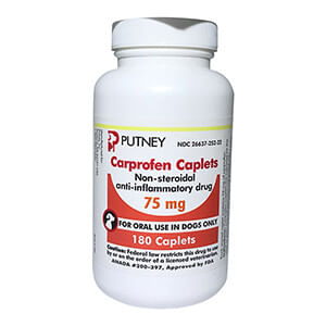 Carprovet Caplets for Dogs - Rx Carprovet (Carprofen), 75mg x 180 Caplets  