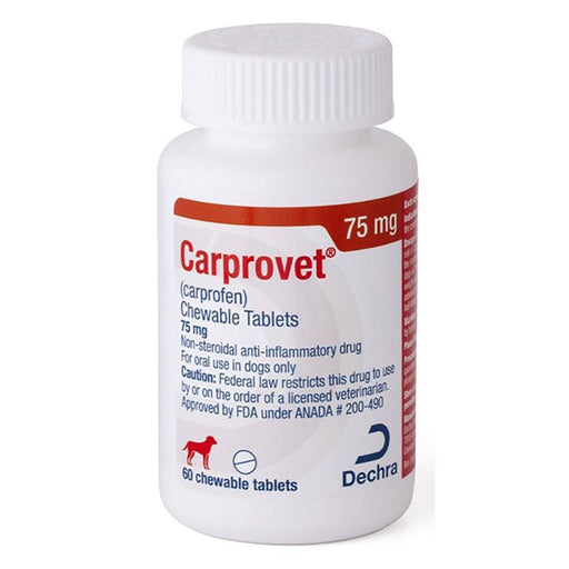 Rx Carprovet (Carprofen) Pain Relief for Dogs - Rx Carprovet (Carprofen), 75mg x 60 Chewable Tablets  