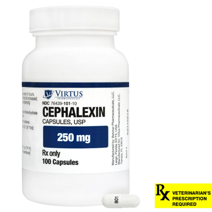 Rx Cephalexin Capsule - Rx Cephalexin, 250mg x 100 Capsules  