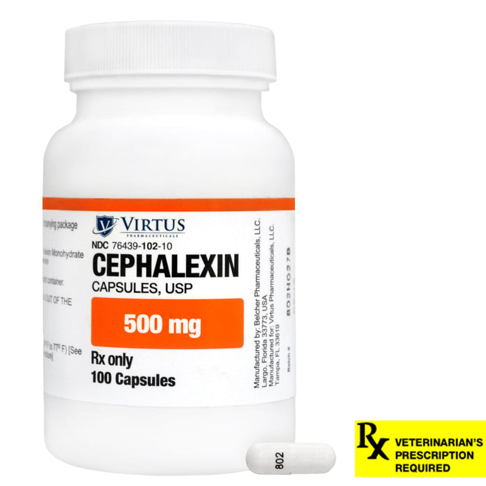 Rx Cephalexin Capsule - Rx Cephalexin, 500mg x 100 Capsules  