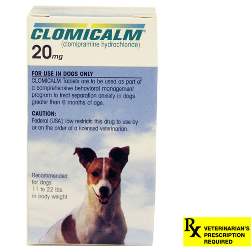 RX Clomicalm Tablets - Rx Clomicalm, 20mg x 30 Tablets, 11-22 lb  