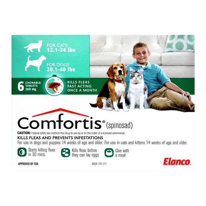 Rx Comfortis Tablets - Rx Comfortis, 20.1-40 lb Dogs/12.1-24 lb Cats x 6 Tablets  