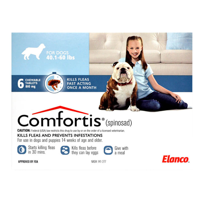 Rx Comfortis Tablets - Rx Comfortis, 40.1-60 lb Dogs x 6 Tablets  