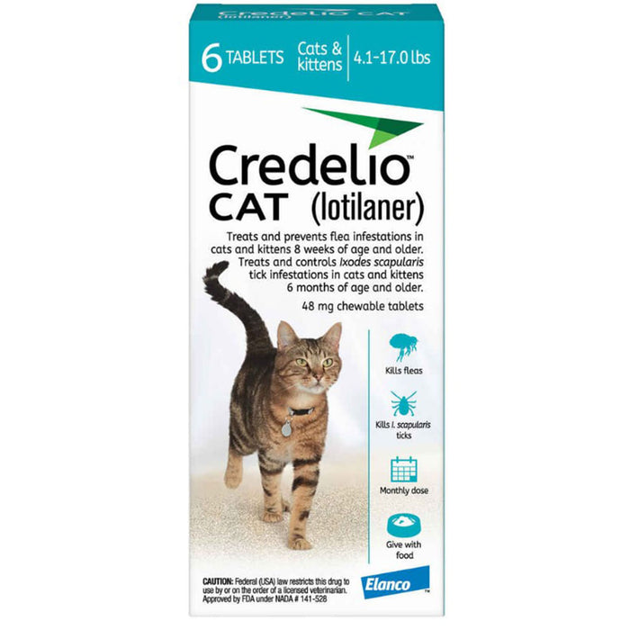 Rx Credelio Tablets Cat - Rx Credelio Cat, 4.1-17 lbs (Teal) x 6 Tablets  