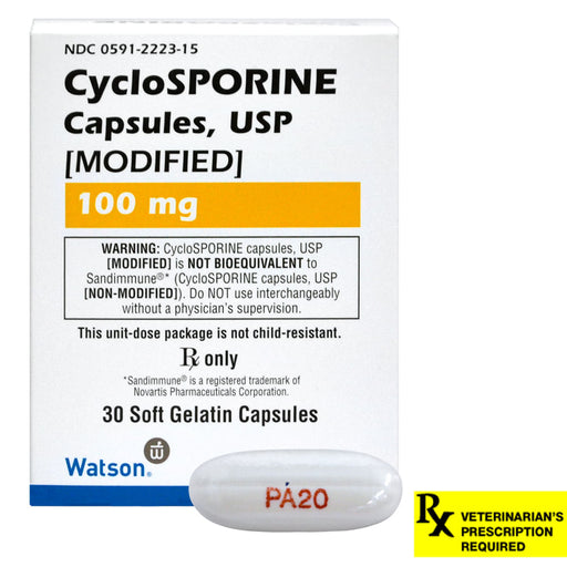 Rx Cyclosporine modified, 30 Gel Capsules - Rx Cyclosporine modified, 100mg x 30 Gel Capsules  