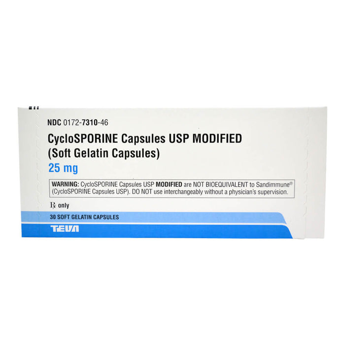 Rx Cyclosporine modified, 30 Gel Capsules - Rx Cyclosporine modified, 25mg x 30 Gel Capsules  