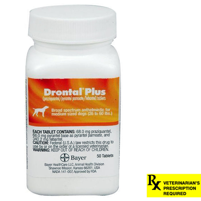 Drontal Plus for Dogs - Rx Drontal Plus for Dogs, 68 mg x 50 Tablets  