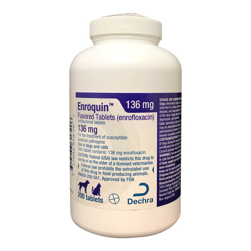 Rx Enroquin Tablets for Dogs and Cats - Rx Enroquin, 136 mg x 200 Tablets  