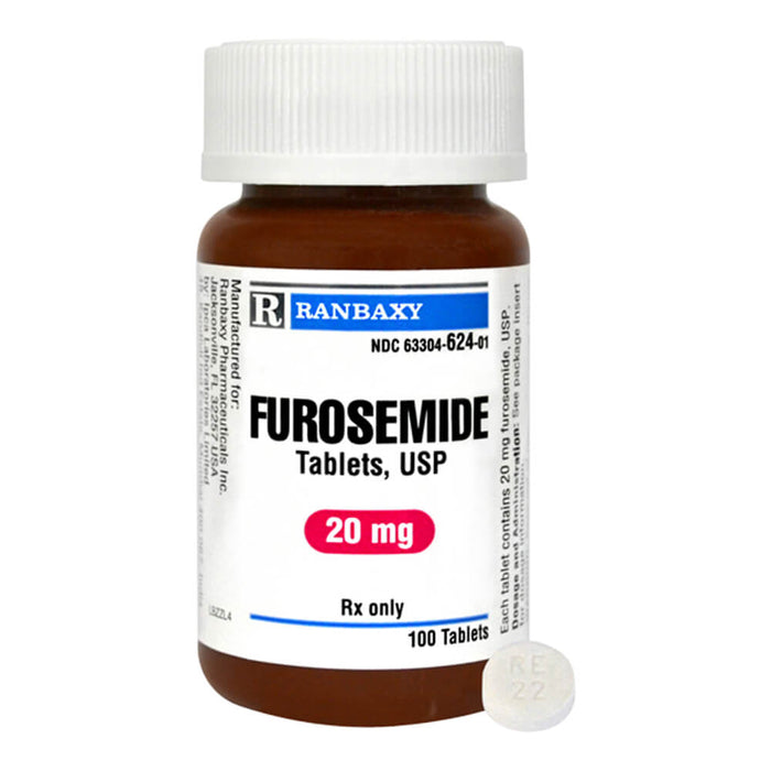 Rx Furosemide Tablets - Rx Furosemide, 20mg x 100 Tablets  