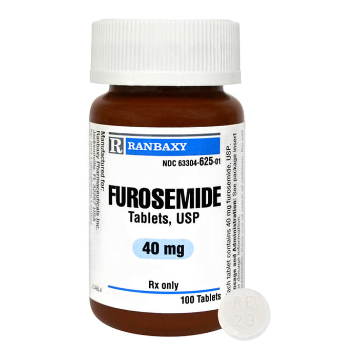 Rx Furosemide Tablets - Rx Furosemide, 40mg x 100 Tablets  