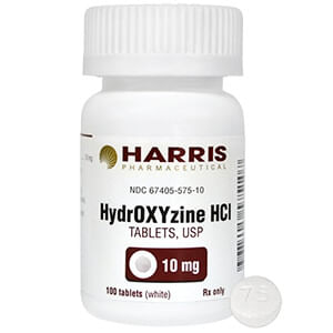 Rx Hydroxyzine HCl Tablets - Rx Hydroxyzine, 10mg x 100 Tablets  