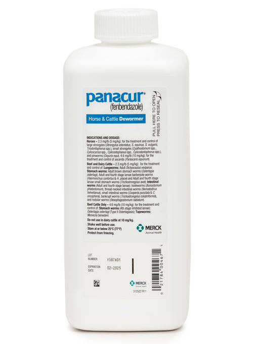 Panacur Suspension 10% for Horses and Cattle - Rx Panacur, 10% Suspension, Horse & Cattle, 1000ml  